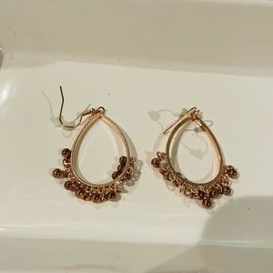 Gold hook dangle earrings